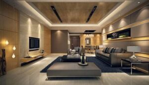 چیدمان مبل و تلویزیون برای پذیرایی