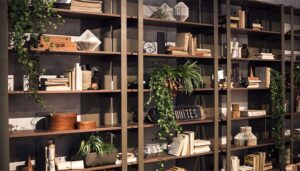 کتابخانه چوبی یا فلزی