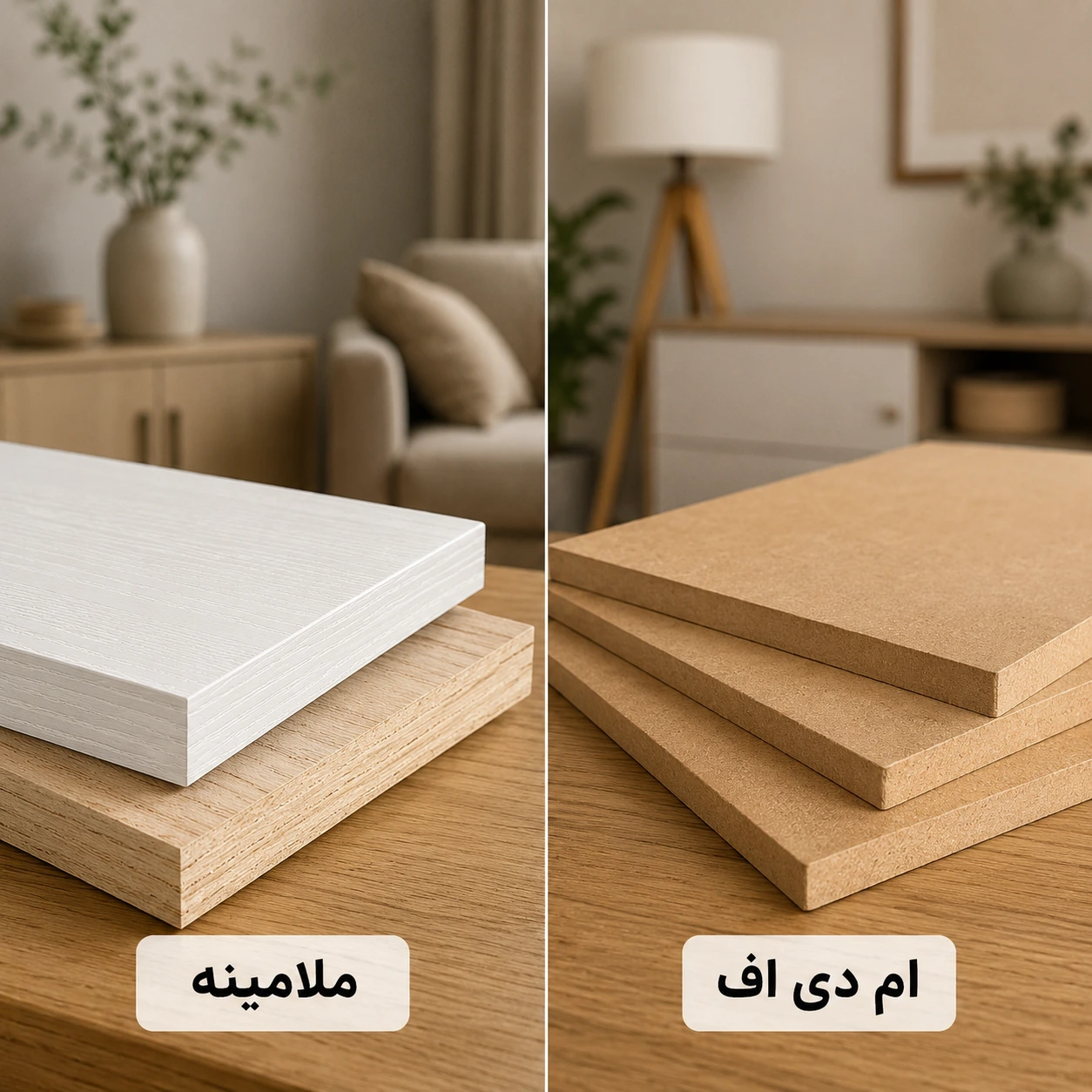 تفاوت ام دی اف و ملامینه