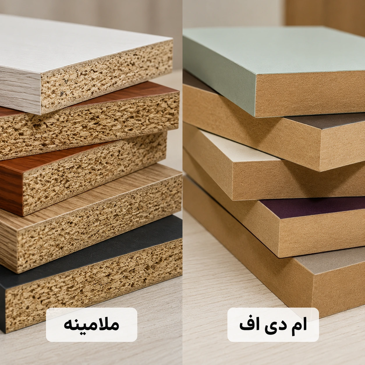 تفاوت ام دی اف و ملامینه