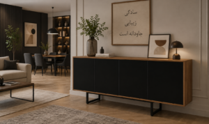 بوفه و ویترین- تفاوت‌ها، انواع، ابعاد استاندارد و راهنمای انتخاب