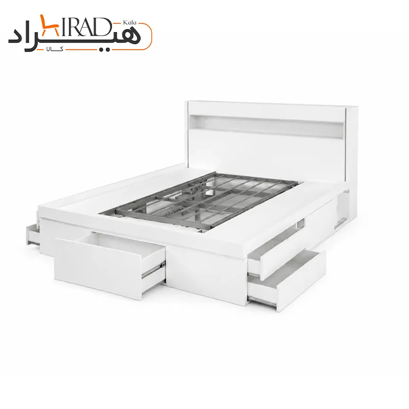 تخت خواب دو نفره هیراد مدل Z130 رنگ سفید تخت خواب دو نفره هیراد مدل Z130 رنگ سفید