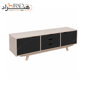 میز تلویزیون هیراد مدل TV101 رنگ کرم و مشکی جنس ملامینه