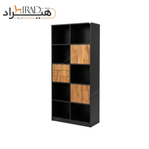 کمد اداری هیراد مدل K115 مشکی و کهربایی جنس 1ملامینه