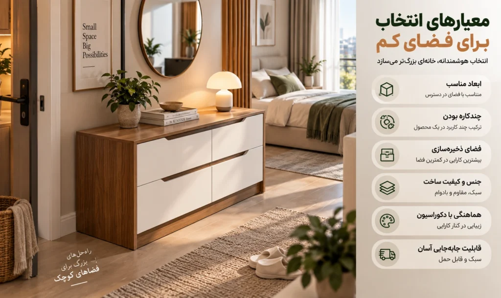 معیارهای انتخاب برای فضای کم