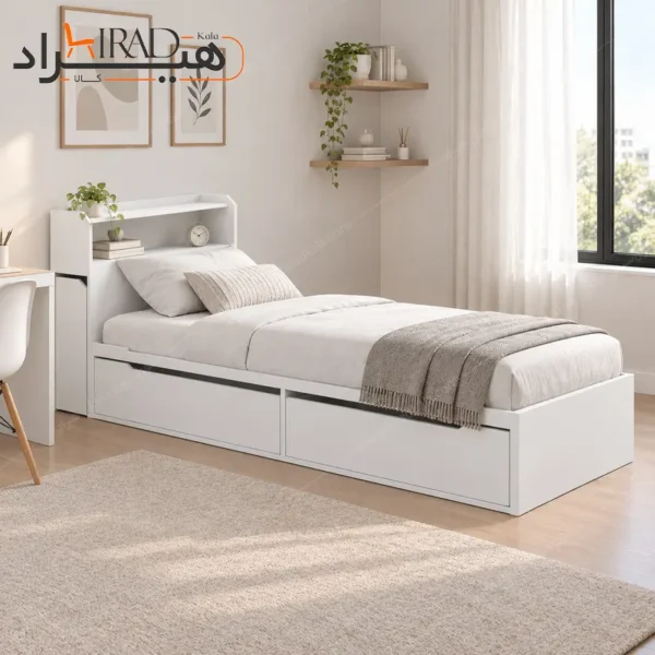 تخت خواب یک نفره هیراد مدل Z140 لایف استایل