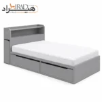 تخت خواب یک نفره هیراد مدل Z140 رنگ طوسی