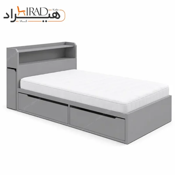 تخت خواب یک نفره هیراد مدل Z140 رنگ طوسی