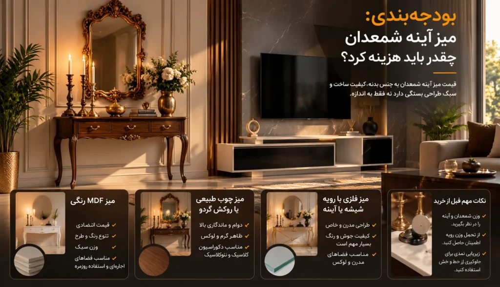 بودجه_بندی میز آینه شمعدان چقدر باید هزینه کرد؟2