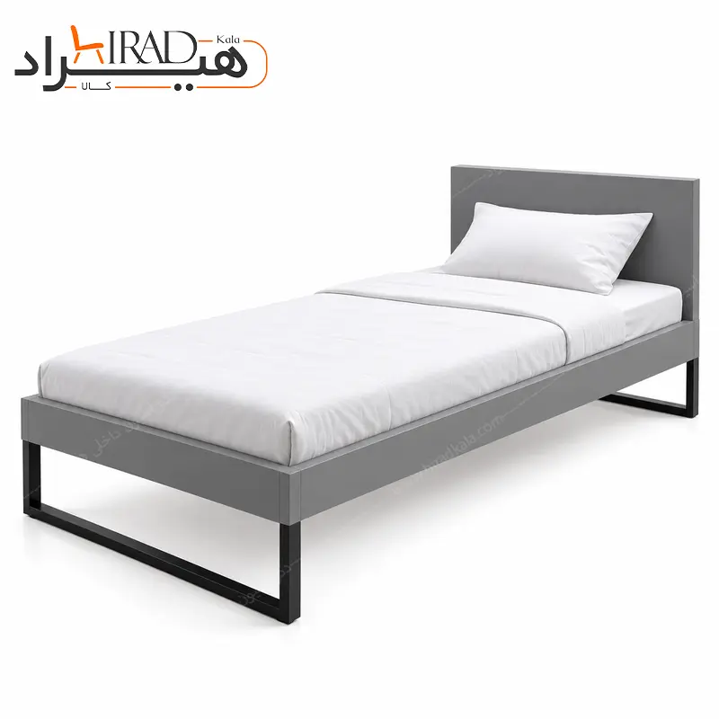 تخت خواب یک نفره هیراد مدل Z141 طوسی تخت خواب یک نفره هیراد مدل Z141 طوسی