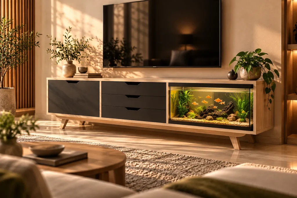 میز تلویزیون آکواریوم‌دار راهنمای انتخاب، نصب و نگهداری