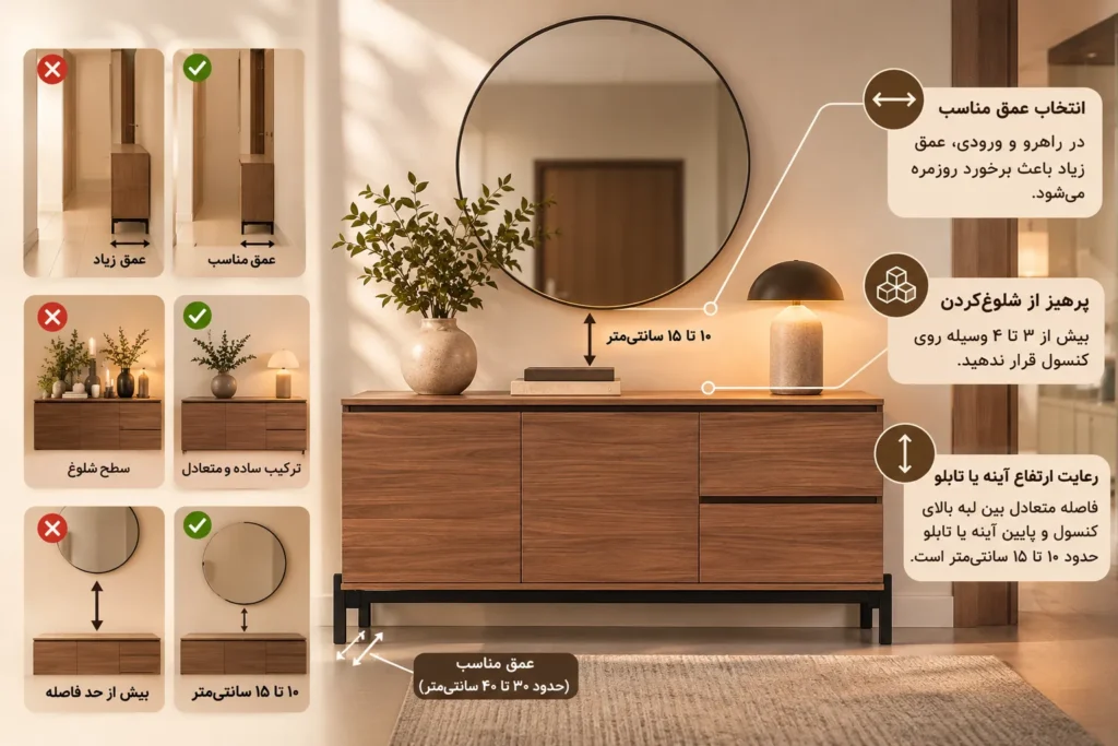 چند اشتباه رایج در چیدمان میز کنسول